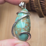 Vintage Turquoise Pendant – Sterling Spiral & Robin’s Egg Revival - Rock Your World 