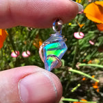 Faceted Rainbow Aurora Opal Pendant In Hammered Sterling Silver with 20 Inch Chain - Rock Your World 