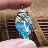 Moss Agate Aurora Opal Pendant – Recycled Copper