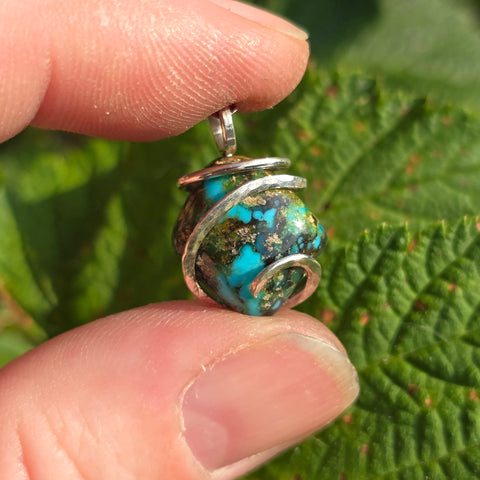 Turquoise Pendant 7.5ct Earthy Matrix - Sterling Silver