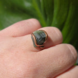 Raw Green Tourmaline Crystal Ring in Copper Ring Sz 10