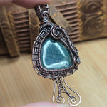Moss Agate Pendant – Copper Woven Mushroom Spirit