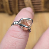 Raw Oregon Sunstone Ring with Schiller sz 6 - Sterling Silver