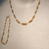 Precious Opal Handmade Chain and Bracelet Set in 14kt Yellow Gold Fill