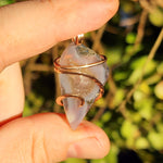 Purple Agate + Citrine Crystal Pendant – 14K Rose Gold Fill
