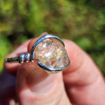Raw Light Pink Oregon Sunstone Ring Size sz 11.5 - Sterling Silver