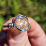 Raw Light Pink Oregon Sunstone Ring Size sz 11.5 - Sterling Silver