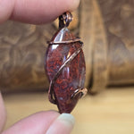 Red Moss Agate Pendant Copper Wrapped - One-of-a-Kind