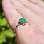 Natural Turquoise Ring sz 8.75 – Eclipse Blue-to-Green Cab in Sterling Silver