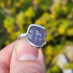 Raw Iolite Crystal Ring sz 6.5 Sterling Silver – Blue to Grey Pleochroic Shift