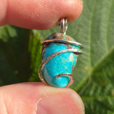 Sky Blue Turquoise with Red-Brown Matrix Pendant – Sterling Silver
