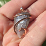 Luna Agate Pendant – Tension Wrapped in 14kt Rose Gold Fill