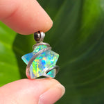 Aurora Opal Rainbow Star Pendant - Sterling Silver - Lab-Grown Magic