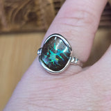 Green Lightning Koroit Boulder Opal Ring Size 8.5 – Sterling Silver