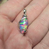Rose Cut Aurora Opal Pendant – Sterling Silver