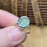 Seafoam Green Aquamarine Ring sz 5.5 – Sterling Silver Natural Crystal