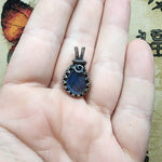 Royal Blue Faceted Labradorite Antiqued Sterling Silver Pendant - Rock Your World 
