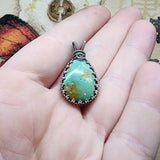 Aqua Blue Nevada Turquoise Pendant in Sterling Silver