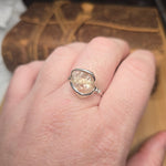 Raw Light Pink Oregon Sunstone Ring Size sz 11.5 - Sterling Silver