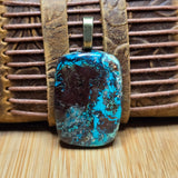 Copper Mineral Suite Pendant - Chrysocolla Malachite Cuprite Antique Bronze Tone Bail
