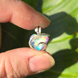 Aurora Opal Prism Heart Pendant – Sterling Silver