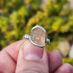 Raw Oregon Sunstone Ring sz 8 - Sterling Silver