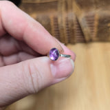 Soft Violet Amethyst Ring sz 5 – Hammered Sterling