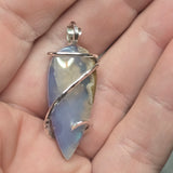 Moss Agate & Aurora Opal Artisan Pendant – Sterling Silver