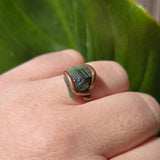 Raw Green Tourmaline Crystal Ring in Copper Ring Sz 10