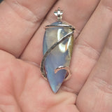 Moss Agate & Aurora Opal Artisan Pendant – Sterling Silver