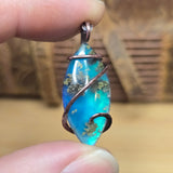 Moss Agate Aurora Lagoon Pendant – Copper Ocean Talisman