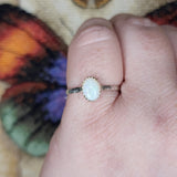 Oval Australian Precious Opal Ring in Sterling Silver Various Sizes