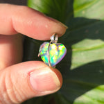 Aurora Opal Light Heart Pendant – Sterling Silver