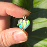 Aurora Opal Light Heart Pendant – Sterling Silver