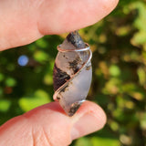 Lavender Moss Agate Pendant – Black Inclusions in Sterling Silver