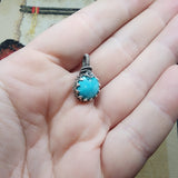 Sky Blue Nevada Turquoise Pendant in Sterling Silver