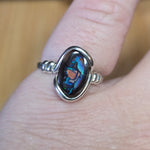 Koroit Yowah Nut Boulder Opal Ring Size 8.5 – Sterling Silver