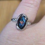 Koroit Yowah Nut Boulder Opal Ring Size 8.5 – Sterling Silver