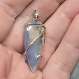 Moss Agate & Aurora Opal Artisan Pendant – Sterling Silver