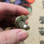 Golden Flash Labradorite Crescent Pendant – Moon Phase Necklace