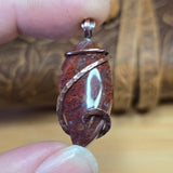 Red Moss Agate Pendant Copper Wrapped - One-of-a-Kind