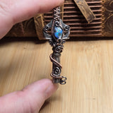 Boulder Opal Keepers Key – Sterling Silver + 14kt Rose Gold Fill