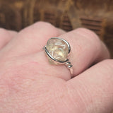 Raw Light Pink Oregon Sunstone Ring Size sz 11.5 - Sterling Silver
