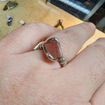 Pink Tourmaline Crystal Ring in Sterling Silver Sz 9