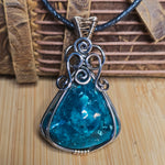 Bagdad Gem Chrysocolla Pendant – All Natural Stone Sterling Silver + Gold Fill
