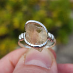 Raw Oregon Sunstone Ring sz 8 - Sterling Silver
