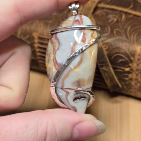 Gemfield Jasper Rhyolite Pendant – Heavy Sterling Silver