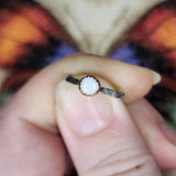 Australian Precious Opal Ring in Sterling Silver & Copper Size 6.75