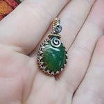 Brilliant Green Chrysoprase Pendant Necklace