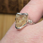 Oregon Sunstone Ring sz 8.5 Sterling Silver – Pink Center with Light Schiller